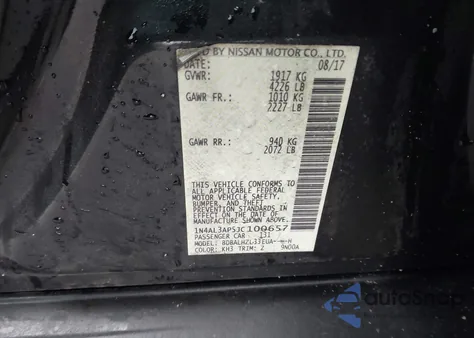 2018 Nissan Altima 2.5 Sr z USA, uszkodzony, nr VIN 1N4AL3AP5JC100657